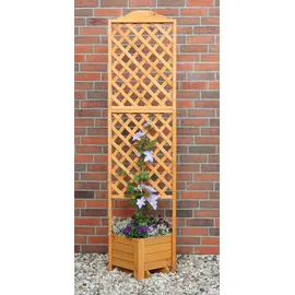Promadino Spalier mit Pflanzkasten 54 x 54 x 210 cm Braun