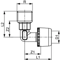 TECE 8802705 TECElogo-Ax Winkelübergangsnippel Dimension 25 x R 1"