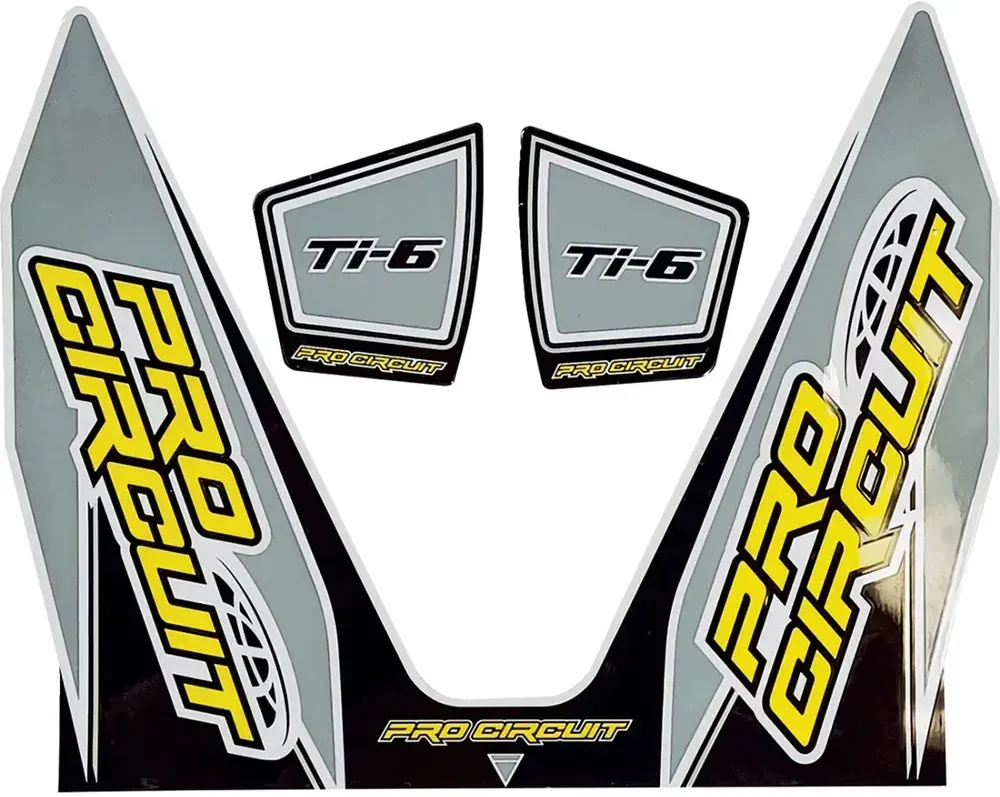 Pro Circuit Dc22ti6-gray Thermoaufkleber - Black / Gray / White / Yellow - One Size