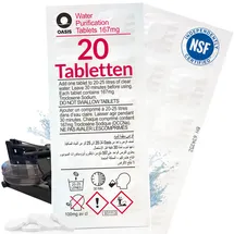 Wicked Chili 20x Wasser Reiniger Tabletten für Waterrower-Tank und Wasserrudergeräte (3 Jahresbedarf) 167mg NaDCC