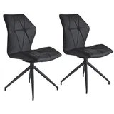 byLIVING Esszimmerstuhl IMKE, 2er Set, Kunstleder schwarz, Gestell schwarz