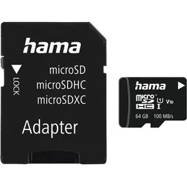 Hama microSDXC 64GB Class 10 80MB/s UHS-I + SD-Adapter/Mobile