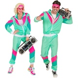 WIDMANN MILANO PARTY FASHION Widmann - Kostüm 80er-Jahre Trainingsanzug, Jacke und Hose, Jogginganzug, Retro-Style, Bad Taste Party, Karneval