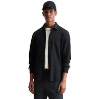 Marc O'Polo Langarmhemd aus Bio-Baumwoll-Piqué blau M