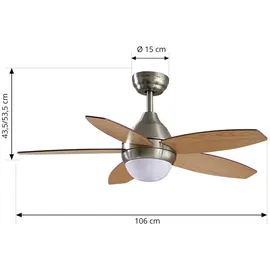 LINDBY Klasika 106 cm Deckenventilator Weiß