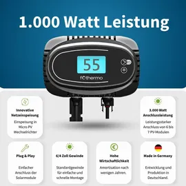 fothermo Photovoltaik Heizstab 1000 Watt Warmwasserboiler Warmwasser Solar