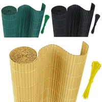 AufuN Sichtschutzmatte PVC Sichtschutzzaun 160x500cm - mit Kabelbindern Standard Sichtschutz Bambus Windschutz für Garten Balkon und Terrasse-Interne W-Struktur Verstärkte Lamellen (Bambus)