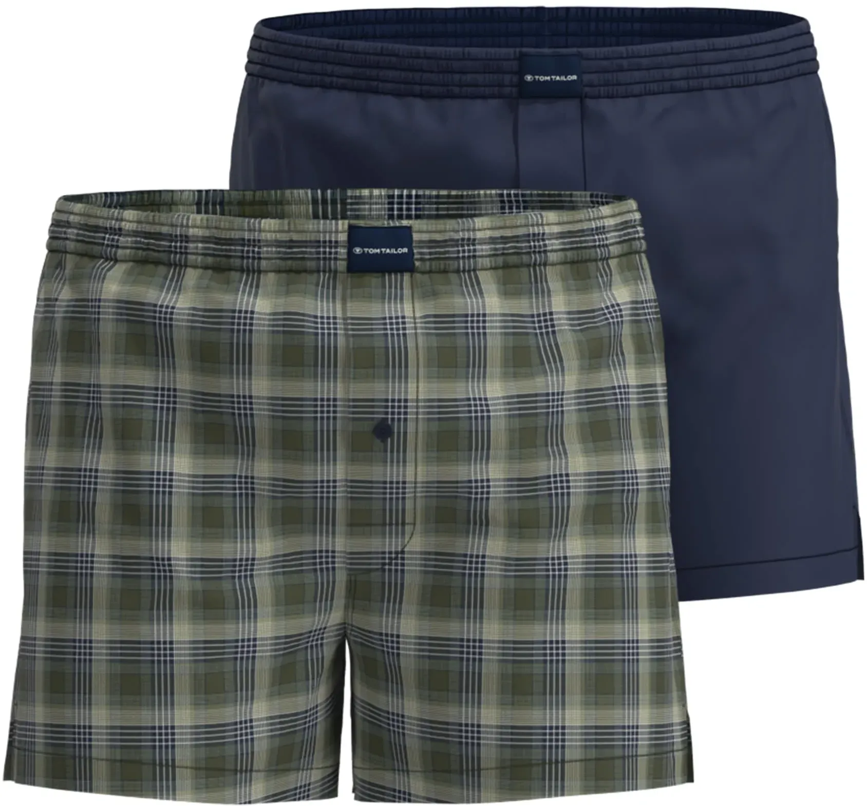 Webboxer TOM TAILOR, Herren, Gr. 5, grün, dunkel, karo, Webqualität, Obermaterial: 100% Baumwolle, Unterhosen