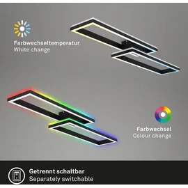 Briloner Leuchten - Deckenlampe RGB, Backlight Deckenleuchte LED, Dimmbar, Farbtemperatur einstellbar, LED Frame RGB, Fernbedienung, Schwarz