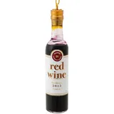 SIKORA Rotwein Flasche besondere Weihnachtskugel Glas Christbaumschmuck Deko Figur Weihnachten Anhänger Ornament - Trend Line - BS638