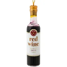 SIKORA Rotwein Flasche besondere Weihnachtskugel Glas Christbaumschmuck Deko Figur Weihnachten Anhänger Ornament - Trend Line - BS638