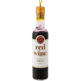 SIKORA Rotwein Flasche besondere Weihnachtskugel Glas Christbaumschmuck Deko Figur Weihnachten Anhänger Ornament - Trend Line - BS638