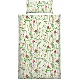 Erwin Müller Single-Jersey Bettwäsche in rot-grün | Gr.: 155x220 cm (40x80 cm)