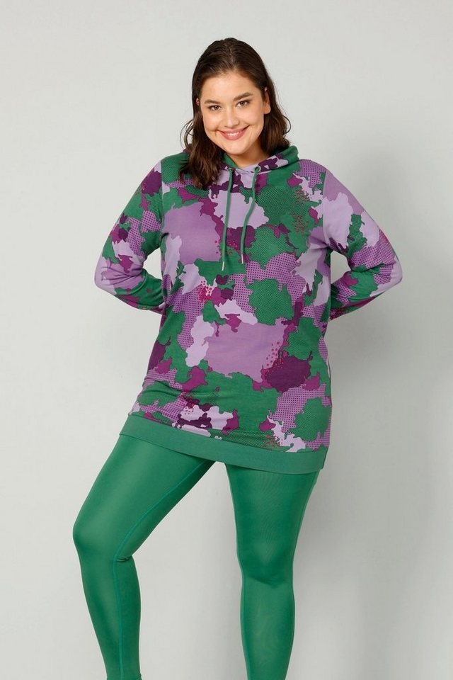 Angel of Style Sweatshirt Long-Hoodie Regular Fit Color-Camouflage Kapuze lila