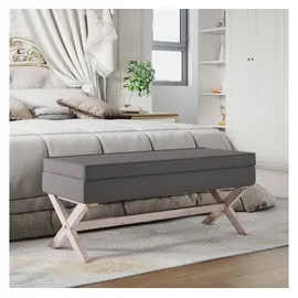 vidaXL Hocker mit Stauraum Dunkelgrau 110x45x49 cm Stoff