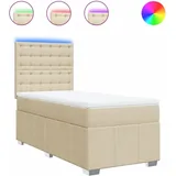 Maison Exclusive - Boxspringbett Mit Matratze Creme 90x190 Cm Sto