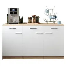 Respekta Unterschrank 150 cm Eiche Sägerau 150 x 60 x 85 cm Weiß