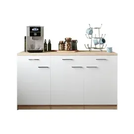 Respekta Unterschrank 150 cm Eiche Sägerau 150 x 60 x 85 cm Weiß