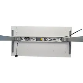 Hammerbacher XMKA12 elektrisch höhenverstellbarer Schreibtisch lichtgrau rechteckig, C-Fuß-Gestell weiß 120,0 x 80,0 cm