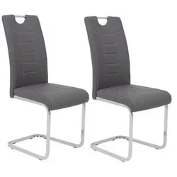 Schwingstuhl Ruby Grau gepolstert 2er-Set