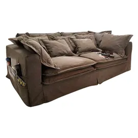 Massivmoebel24 Couch Baumwolle 3-Sitzer Braun