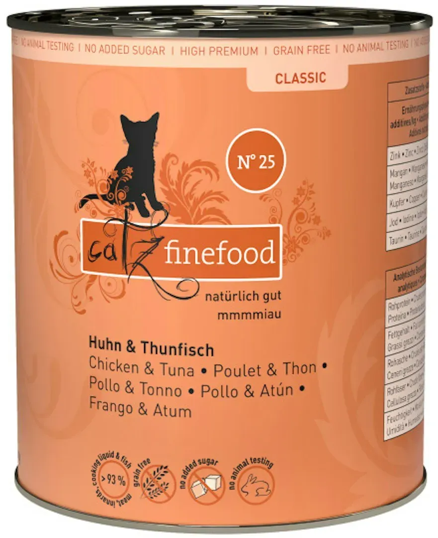 catz finefood Classic 6 x 800g Katzennassfutter No.25 Huhn & Thunfisch