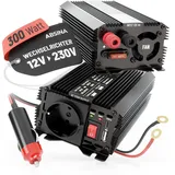 Absina 2er Pack Wechselrichter 12V auf 230V - Modifizierter Sinus Spannungswandler - Inverter 300W mit 600W Spitzenleistung - Stromwandler - Stromumwandler - Umwandler