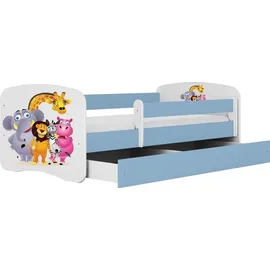raumhirsch furniture Kinderbett Zoo 80 x 180 cm Holzwerkstoff blau