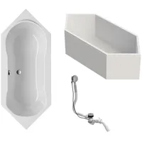 Schulte Sechseck Badewanne Fluvia 190x80 cm, aus hochwertigem Sanitäracryl,