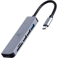Gembird A-CM-COMBO6-02 Notebook-Dockingstation & Portreplikator Kabelgebunden USB 3.2 Gen 1 (3.1 Gen 1) Type-A Schwarz