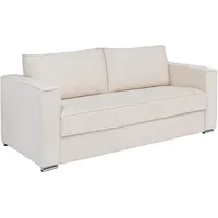 Vente-unique - Schlafsofa mit Matratze 4-Sitzer - Strukturstoff - Beige - Liegefläche 160 cm - Matratze 18 cm - loreto