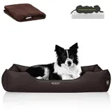 BedDog Premium Orthopädisches Hundebett BUFFY Memory Foam Kunstleder,CHOCOLATE (braun),(XXL) ca. 110x75x25cm