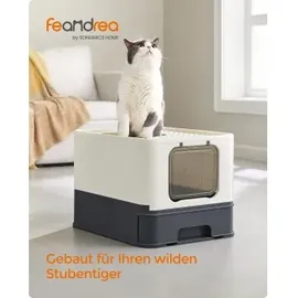 Songmics FEANDREA Katzentoilette, mit Deckel, schwarz