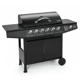 TAINO BASIC 6+1 Gasgrill BBQ GRILLWAGEN 4 Edelstahl Brenner Seitenkocher TÜV Grill