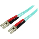 Startech StarTech.com 1 m LC/UPC auf LC/UPC OM4 Multimode Glasfaserkabel, 50/125μm LOMMF/VCSEL Zipcord LWL, 100G Netzwerke, Low Insertion Loss, LSZH LWL Patchkabel (450FBLCLC1)