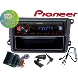 DSX PIONEER DAB+ Bluetooth USB für VW Golf 5 V 6 VI Passat 3BG Antenne Autoradio (Digitalradio (DAB), UKW, 50,00 W) schwarz