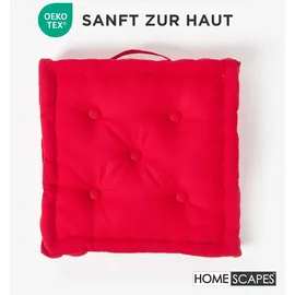 Homescapes Kissenbezug Unifarben 40 x 40 cm Rot