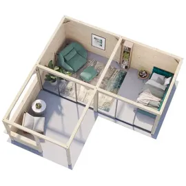 Palmako Carport/Pavillon Connect Lenna 24,9 m2 Set 422 Slide hellbraun tauchgrundiert