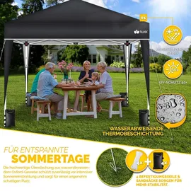 tillvex Faltpavillon 3 x 3 m Schwarz