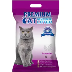 Premium-Katzenklumpstreu aus Bentonit - Lavendel für Katzen 5L (Rabatt für Stammkunden 3%)