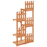 vidaXL Blumenständer, Pflanzenregal Holz, Blumenregal für Wohnzimmer Balkon Terrasse, Pflanzenständer Blumentreppe, Massivholz Tanne