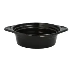 Mehrweg Suppenschale, Kunststoff, schwarz, 500 ml, Bruch- und schnittfeste Suppenschüssel aus Polypropylen, 1 Packung = 12 Stück