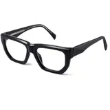 OuShiun Lesebrille mit Blaulichtfilter, Modischer Rahmen mit Federscharnier, Bequeme Lesebrille für Männer und Frauen, Schwarz +1,0