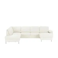 meinSofa Wohnlandschaft mit Sitz- und Rückenbezug aus Leder Kathi , weiß , Maße (cm): B: 309 H: 86 T: 235.0