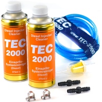 TEC 2000 Motorreiniger - Injektionsreinigungsset - Diesel Injektor Einspritzdüsen Reiniger 750ml - Kraftstoffadditiv zur Systemreinigung von Injektoren - Motorspülung Motorpflege Diesel Zusatz