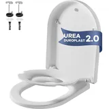 Toilettensitz Kinder, Abnehmbarer Klodeckel, Duroplast, Schnellverschluss, Weiß