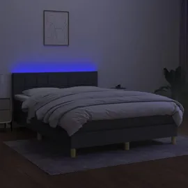 vidaXL Boxspringbett 140 x 200 cm Dunkelgrau
