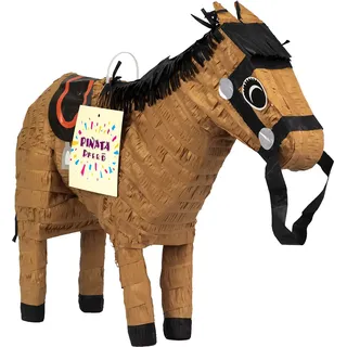 Pinata * PFERD * wird mit Süßigkeiten oder Spielen gefüllt ca. 57 x 37cm | Topfschlagen aus Amerika | Pony Piñata Mexiko Kinder Geburtstag Kindergeburtstag Spiele