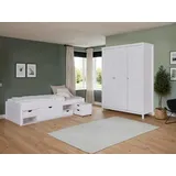 Mid.you Einzelzimmer, Weiß, Holz, Kiefer, massiv,teilmassiv, 5 Fächer, Lattenrost, Schlafzimmer, Komplette Schlafzimmer