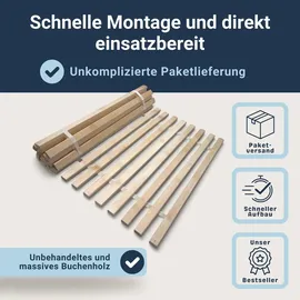 Betten-ABC Madera XXL Rollrost mit 23 stabilen Leisten aus Buchenholz 100 x 200 cm